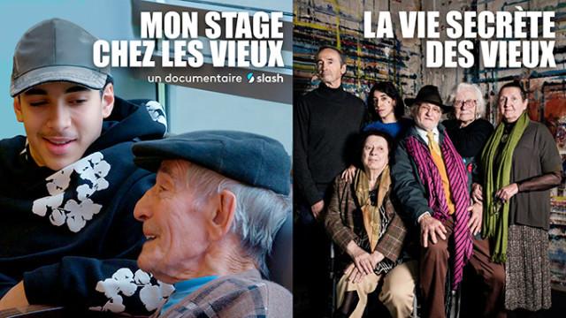 Visuel montage photos Mon stage chez les vieux et La vie secrète des vieux